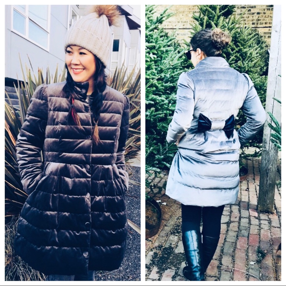 SOLD Velvet Puffer Coat Jacket